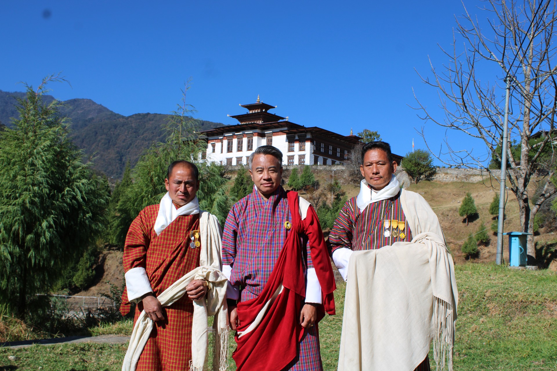 Dasho Dzongdag with Life Time Service Medal Recipients 